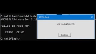 Atiflash error 0FL01 error reading ROM [upl. by Andel514]