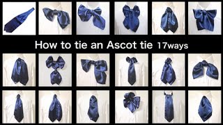 How to tie an Ascot tie scarf 17 ways Summary version cravat plastron lavalliere [upl. by Bust]