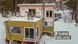 Couple Builds House Off Grid  Framing TIMELAPSE [upl. by Davy]