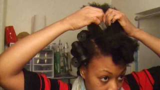 Natural Hairstyle Rollerset Updo [upl. by Hasseman586]