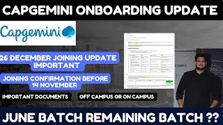 Capgemini offer letter joining news Capgemini onboarding update news [upl. by Nazay869]