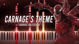 Carnages Theme quotCarnage Unleashedquot Venom 2 Let There Be Carnage Synthesia Piano TutorialSHEETS [upl. by Onivla]