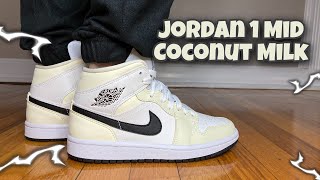 Jordan 1 Mid Coconut Milk Review amp On Feet SUPER FIRE [upl. by Edward519]