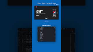 Pepsi Site Landing Page webdevelopment html css javascript shorts youtube [upl. by Nedyarb712]