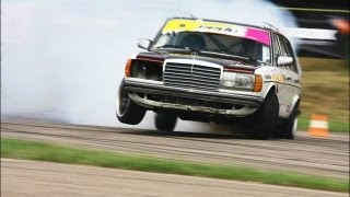 Legendary Diesel Mercedes W123  SCANIA turbine  Eastern European Drift Championship [upl. by Poler]