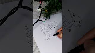 10 Christmas Trees christmas christmastree artwork sketching artoftheday [upl. by Gnilrets]