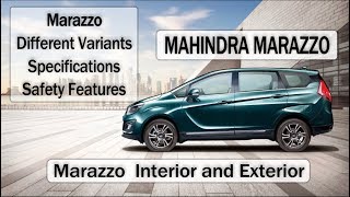 Mahindra Marazzo M2 M4 M6 amp M8  PRICE SPECIFICATIONS Safety amp Features [upl. by Zined50]