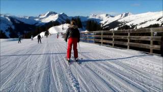 A sunny day in the snow of Saalbach Hinterglemm Leogang [upl. by Ahsie]