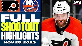 Philadelphia Flyers at New York Islanders  FULL Shootout Highlights  November 25 2023 [upl. by Phionna887]