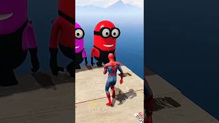 GTA 5 Epic Water Ragdolls  SpiderMan Jumps  Fails SpiderMan vs Minions amp Hulk shortsfeed gta [upl. by Aliakim]