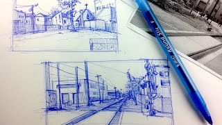 Urban Sketching Series Pt 3  Tips on how to breakdown a scene to simple flat shapes [upl. by Ecyoj]