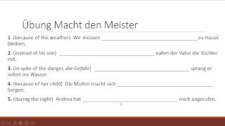 German Grammar Genitive Prepositions [upl. by Herr]