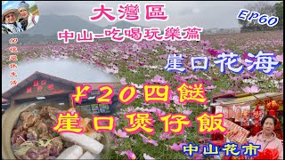 255 大灣區吃喝玩樂篇中山（EP60 ， 中山｜平嵐東花鳥蟲魚街｜ 年花｜平嵐墟｜崖口｜崖口煲仔飯｜花海｜ 格桑花｜ 桃花｜ 蕙蘭｜蝴蝶蘭｜珠海｜港車北上 [upl. by Noirda294]