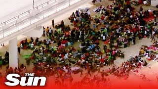 Border crisis explodes as 9000 migrants crowd under Del Rio bridge Texas [upl. by Duster397]