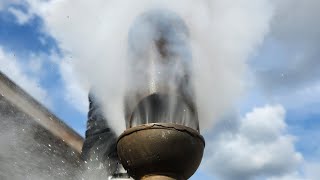 35inch diameter 3 chime lunkenheimer steam whistle Disney fort wilderness campground railroad [upl. by Anson]