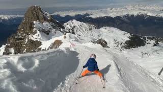 85 steep most difficult ski run in Europe Le Grand Couloir with Alexis 5 [upl. by Zobe]