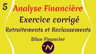 5 Analyse financière Exercice les retraitements et les reclassements [upl. by Anawal]