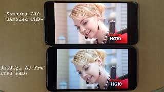 Super Amoled vs LTPS LCD Duel Display keren yang mana Samsung A70 vs Umidigi A5 Procekidot [upl. by Picco]