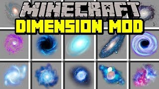 Minecraft DIMENSIONS MOD  TRAVEL THROUGH PORTALS TO NEW GALAXIES SPACE amp MORE  Modded MiniGame [upl. by Nigam704]