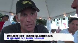 IRONMAN 703 Panama Lance Armstrong Exclusive Post Race Interview [upl. by Nnaaihtnyc]