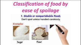 Classification of foods on the basis of ease of spoilage  Perishable and Nonperishable foods [upl. by Joachima]