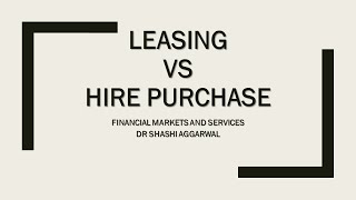 DIFFERENCE BETWEEN HIRE PURCHASE AND LEASING [upl. by Houston]