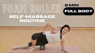 8 MIN GUIDED FOAM ROLLER Stretch Routine for a SelfMessage  Full Body  FOLLOW ALONG Daily [upl. by Eiram93]