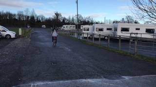 Tania test riding the Riese amp Muller Cruiser electric bike at the Motorhome Show in Exeter Devon [upl. by Semajwerdna]