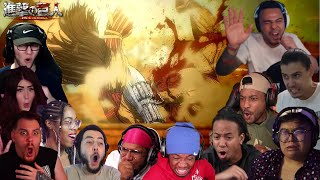 EREN VS REINER  ATTACK ON TITAN SEASON 4 PART 2 EPISODE 17 BEST REACTION COMPILATION [upl. by Ardekal]