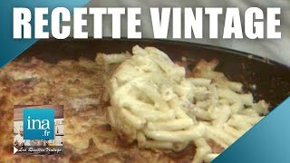 Recette  Poivron à la basquaise et gratin de macaronis de Paul Bocuse  Archive INA [upl. by Ateekahs]