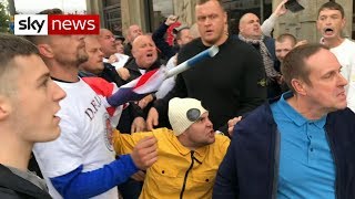 Violence erupts at antiMuslim rally [upl. by Onivla708]