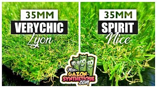 COMPARATIF de gazon synthétique 35MM  VerychicLyon VS SpiritNice [upl. by Mailliw]