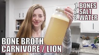 Easy Carnivore Diet BONE BROTH Recipe Just 3 Ingredients [upl. by Ynittirb558]