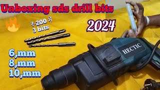 unboxing rotary hammer concrete drill bits 6mm 8mm and 10mm review in 2024☝😍  Hemant Techvlogs [upl. by Dacy]