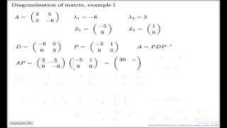 Diagonalisation of matrix example I [upl. by Nivram]