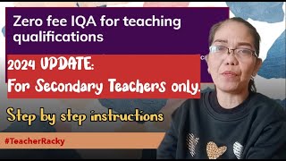 2024 Zerofee Teaching IQA update and step by step instructions For Secondary Teachers only [upl. by Namwob]