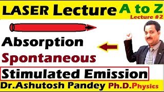 Laser Absorption Spontaneous Stimulated Emission in detail Laser Lecture part 2 [upl. by Aenet338]