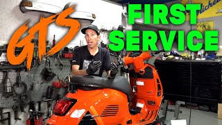 How to complete a 1st service Change the Oil amp Gear Oil on a 2023 Vespa GTS HPE2 Scooter [upl. by Candy]