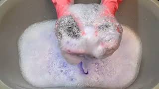 ASMRRINSEPurple shampooGray sponges💧🩶💙💜💧 [upl. by Naugan]