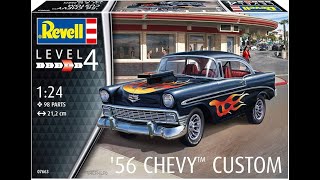 124 REVELL 56 CHEVY CUSTOM FINISHED BUILD WITH WALK AROUND [upl. by Aisyat]