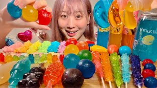 ASMR Rainbow Desserts Kohakuto Honey Jelly Rock Candy Jelly Meringue【Mukbang Eating Sounds】 [upl. by Eilsew]