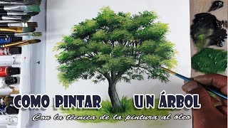 COMO PINTAR UN ÁRBOL con pintura al óleo 1  Video corto [upl. by Calysta576]