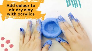 How to colour air drying clay with acrylic paint [upl. by Sivehc]