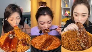 2x Spicy Noodles Eating with Fish quot Real Mukbang Eating Chinese Food  Asmr Mukbangs [upl. by Nivalc]