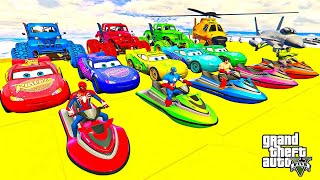 TRANSPORTING PIXAR CARS amp FRUITS WITH COLORED amp JOHN DEERE vs CLAAS vs TRACTORS  BeamNGdrive 983 [upl. by Riffle]