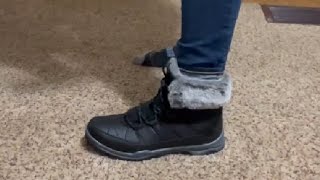 Women Cozy Ankle booties Winter Snow Boots With Fur Lined Warm Shoe Review [upl. by Mcwherter]