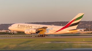 Emirates A380800 lands runway 03 at Perth Airport [upl. by Llekim]