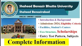 Shaheed Benazir Bhutto University Nawabshah Admissions 2024 Complete Information [upl. by Tiram42]