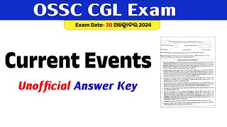 OSSC CGL 2024 ANS KEY  Odisha Job Update  BIT Odia [upl. by Ihcelek]