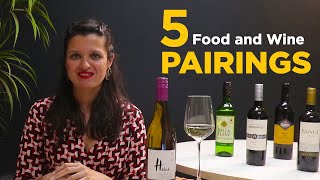 Top 5 Food and Wine pairings  Easy Wine and Food Pairing Tips [upl. by Bobinette]